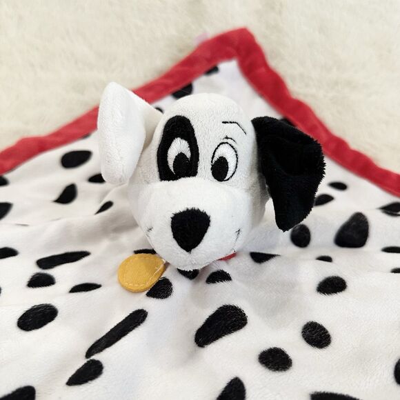 Disney Baby 101 Dalmatians Patch Puppy Dog Red Trim Security Blanket Lovey - Picture 2 of 6